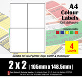 CS A4 Multi-Purpose Colour Labels (10's)