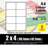 CS A4 Multi-Purpose Colour Labels (10's)