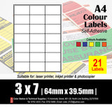 CS A4 Multi-Purpose Colour Labels (10's)