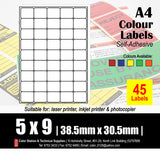CS A4 Multi-Purpose Colour Labels (10's)