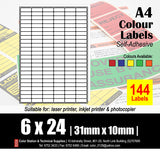 CS A4 Multi-Purpose Colour Labels (10's)
