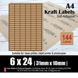 CS Brown Kraft Multi-Purpose A4 Labels (10's)