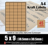 CS Brown Kraft Multi-Purpose A4 Labels (10's)