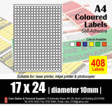 CS A4 Multi-Purpose Colour Labels (10's)