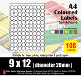 CS A4 Multi-Purpose Colour Labels (10's)