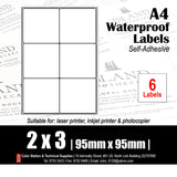CS Waterproof A4 Multi-Purpose Labels (10's) - CLEAR / TRANSPARENT