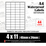 CS Waterproof A4 Multi-Purpose Labels (10's) - White / Yellow