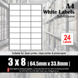 CS A4 Multi-purpose White Labels (100's)