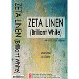 260gsm Fancy Paper - Zeta Linen (Brilliant White) 10's
