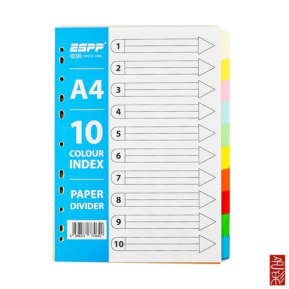 A4 ESPP 10 Colours Paper Dividers