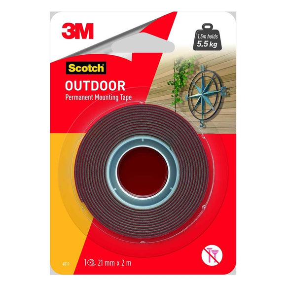 3M Scotch OUTDOOR Permanent Mounting Tape 21mm x 2m (4011)