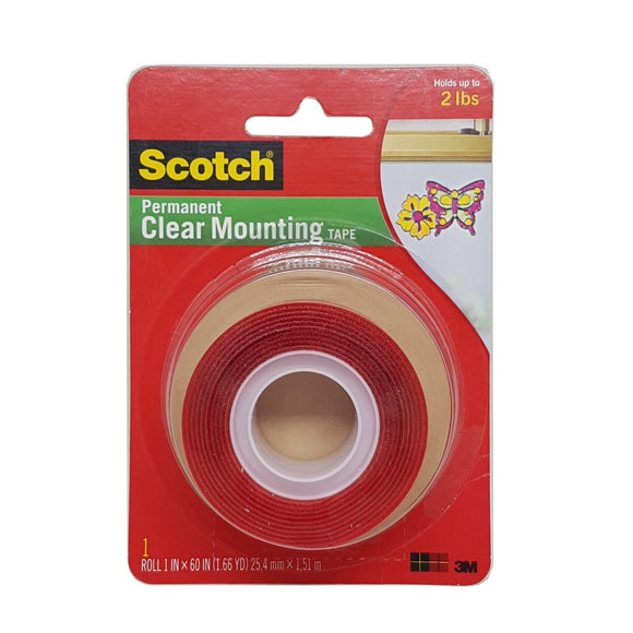 3M Scotch Permanent Clear Mounting Tape 24mm x 1.52m (4010)