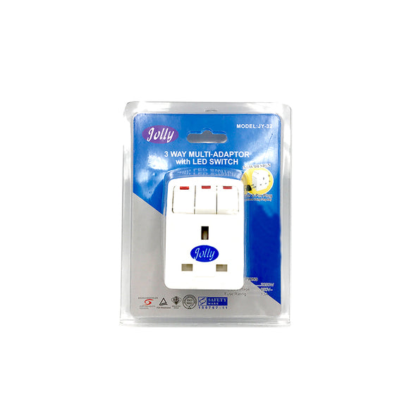 3 Way Multi-Adaptor with LED Switch
