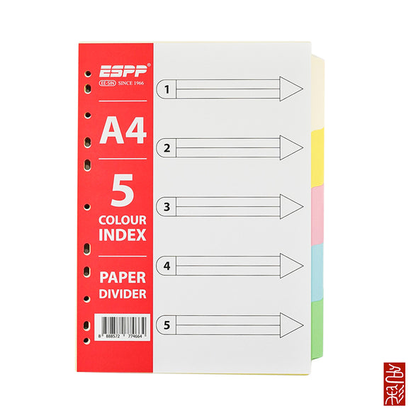 A4 ESPP 5 Colours Paper Dividers