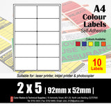 CS A4 Multi-Purpose Colour Labels (10's)