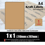 CS Brown Kraft Multi-Purpose A4 Labels (10's)