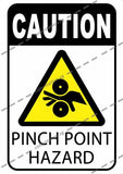 CAUTION - PINCH POINT HAZARD (HEAVY MACHINERY)