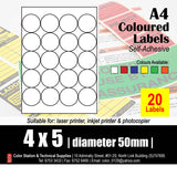 CS A4 Multi-Purpose Colour Labels (10's)
