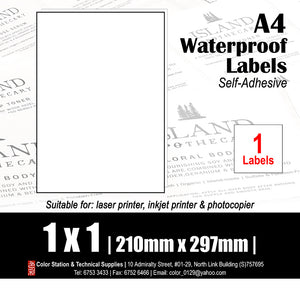 CS Weatherproof A4 Multi-Purpose Labels (10's) - CLEAR / TRANSPARENT