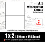 CS Weatherproof A4 Multi-Purpose Labels (10's)