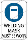 WELDING MASK MUST BE WORN