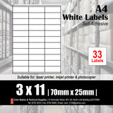 CS A4 Multi-purpose White Labels (100's)