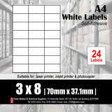 CS A4 Multi-purpose White Labels (25's)