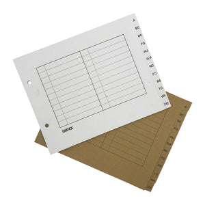 A5 A-Z Paper Dividers White/Brown