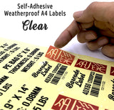 CS Weatherproof A4 Multi-Purpose Labels (10's) - CLEAR / TRANSPARENT