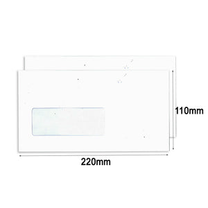 (Box) DL White Window Envelope (Peel & Seal) - 500's