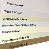 250gsm Fancy Paper - Alga Carta Ivory (10's)