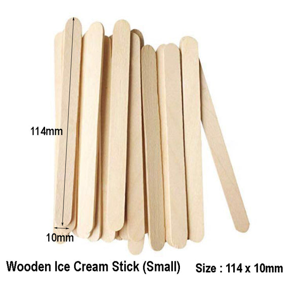 Small Wooden / Craft Ice Cream or Popsicle Sticks (115 x 10mm)