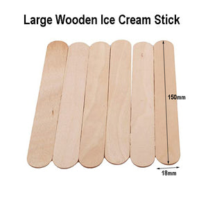 Large Wooden / Craft Ice Cream or Popsicle Sticks (150 x 18mm)