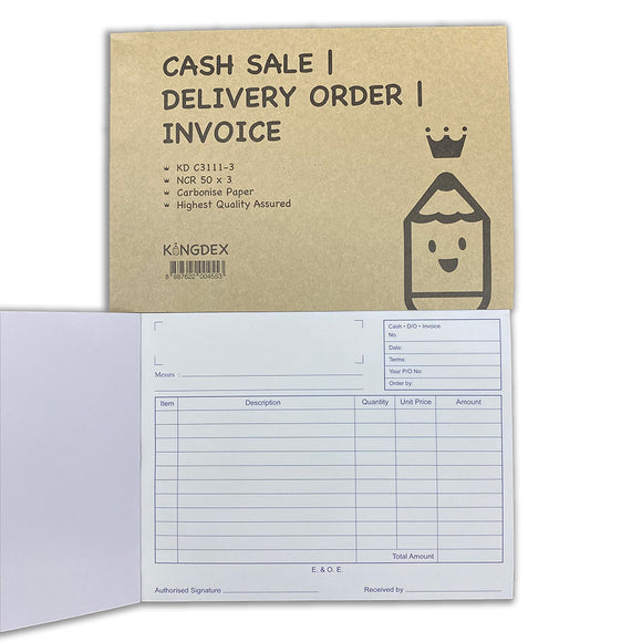 Kingdex NCR 3-ply Cash Sale | Delivery Order | Invoice Book (KD C3111-3)