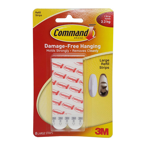 Command Damage-Free Hanging Large Refill Strips (Holds 2.2kg)