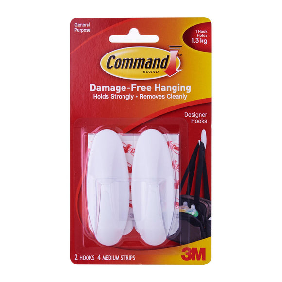 Command Damage-Free Hanging Medium Designer Hook (Holds 1.3kg)