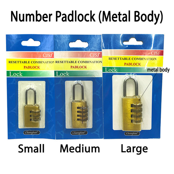 Resettable Number Padlock (Metal Body)