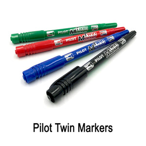 Pilot Twin Permanent Marker (Fine & Extra Fine Tips)