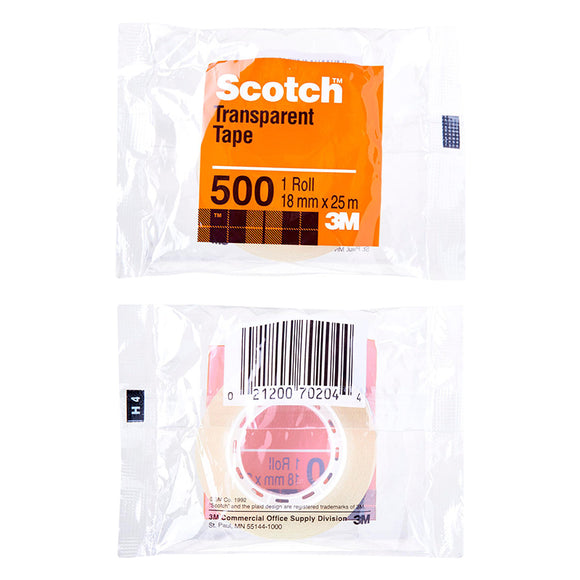 3M Scotch 500 Transparent Tape (18mm x 25m)