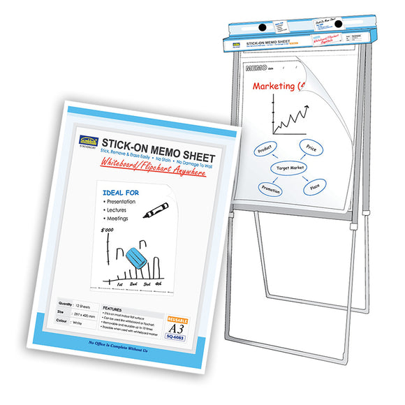 Stick On & Reusable Whiteboard Memo Sheet (SQ-6083)