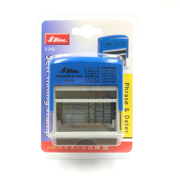 Shiny S-312 Self-Inking Phrase & Date Stamp