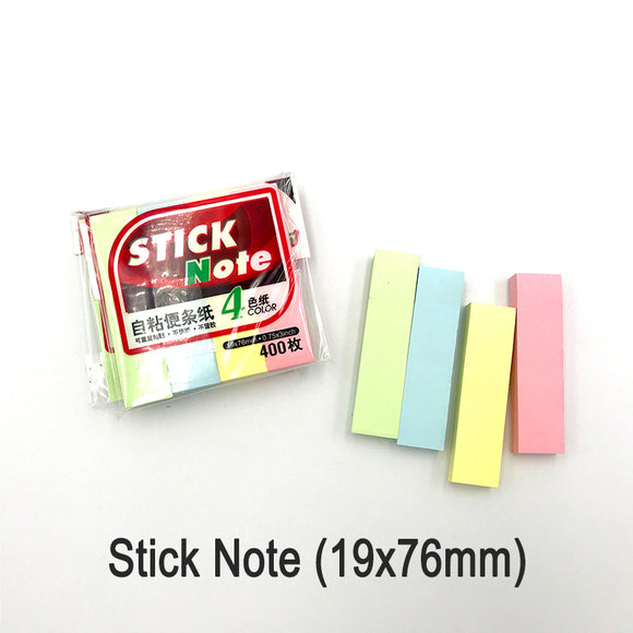 Stick Note Pad 19x76mm (4 Colour)