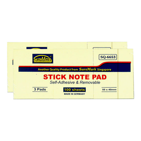 Suremark Stick Note Pad (50x40mm) SQ-6653 - On Sale Now – Color Station ...