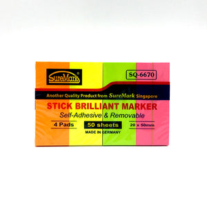 SureMark SQ6670 Post-It Note 20x50mm (Neon Colour)