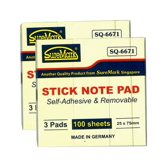 Suremark Stick Note Pad (25x75mm) SQ-6671