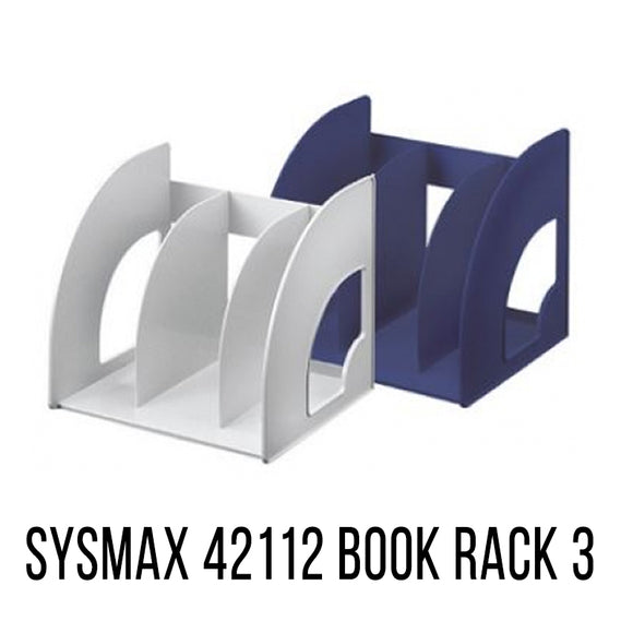 SYSMAX 3 Compartment Book Rack / Magazine Holder 42112