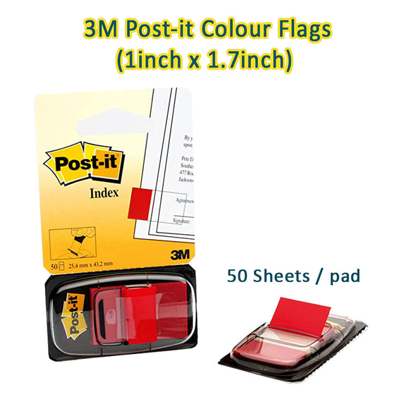 3M Post-it Colour Flags
(1in x 1.7in)