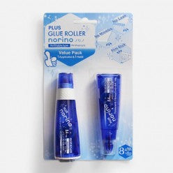 PLUS Norino Tape Glue Set - Blue (1 Applicator + 1 Refill)