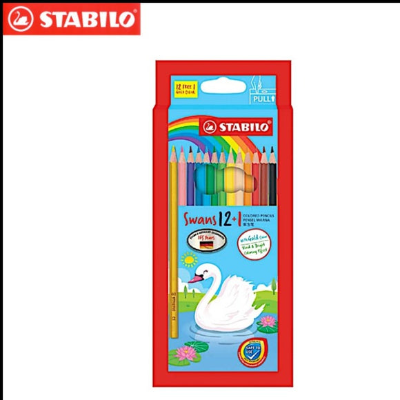 STABILO Swans Coloured Pencils - Box of 12+1 LONG