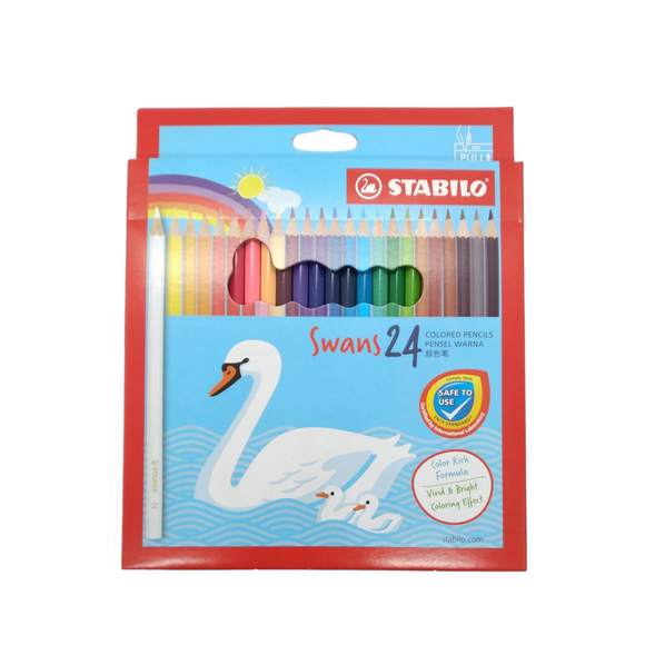 STABILO Swans Coloured Pencils - Box of 24 LONG